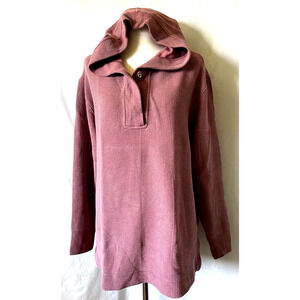 Athleta Woman’s Coaster Luxe Waffle Hoodie Oversized Tawny Rose Size S Petite